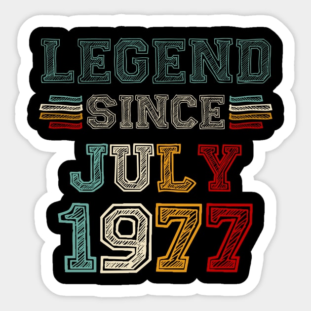 46 Years Old Legend Since July 1977 46th Birthday Sticker by Vintage White Rose Bouquets